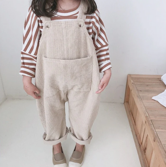 Corduroy Overalls - Cream
